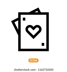 Playing cards Vector Icon. Gambling related symbol.