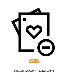 Playing cards Vector Icon. Gambling related symbol.
