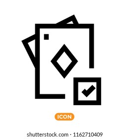 Playing cards Vector Icon. Gambling related symbol.