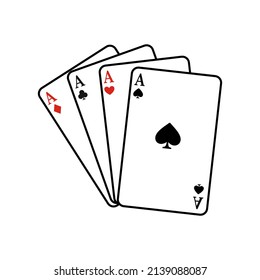 Playing cards vector icon. poker illustration sign. casino symbol. gambling logo.