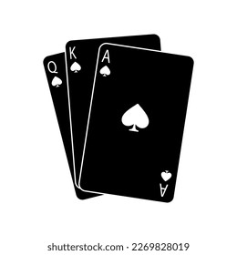 Playing cards vector icon. poker illustration sign. casino symbol. gambling logo.