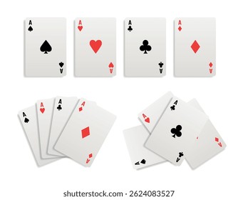 Jugando a las cartas. Ilustración vectorial aislada sobre fondo blanco.