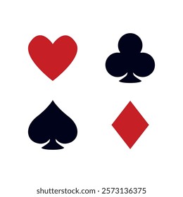 Playing cards vector symbol sign icon emoji heart diamonds spades clubs