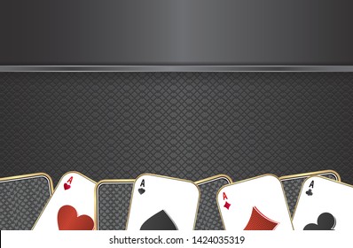 Playing cards.Metal background.Playing aces of all stripes