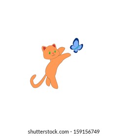 Playing cartoon cat