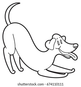 Playing cartoon dog with smile - vector illustration