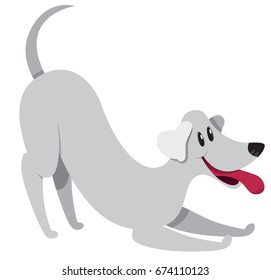 Playing cartoon dog with smile - vector illustration