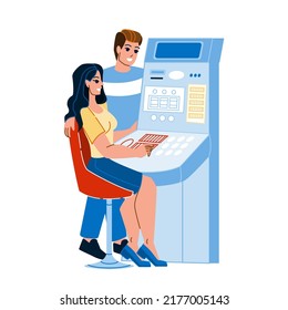 vector de casino en juego. juego tragaperras de mesa, jugador feliz, ganador de juegos de azar jugando al personaje del casino. ilustración de dibujos animados planos de personas