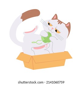Playing cat. Cute Pet Icon. Vector illustration
