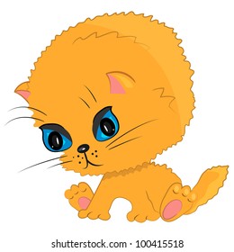 playing cat icon. cartoon pet kitten illustration