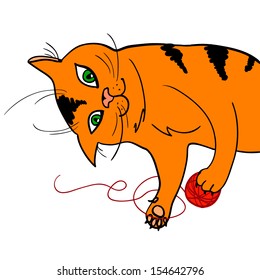 playing cat sketch
