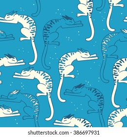 playing cats. seamless pattern