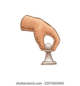Playing Chess Hand Drawn Icon Illustration