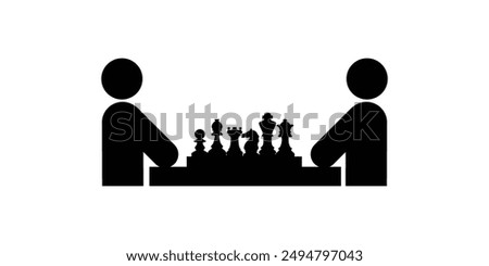 playing chess icon design. game strategy sign and symbol.