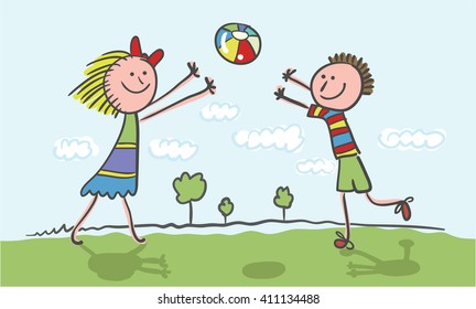 Playing children