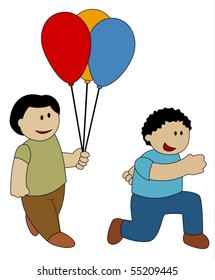 Playing Children-vector