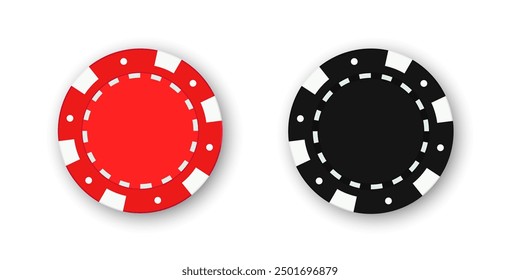 Playing chips vector icon set.