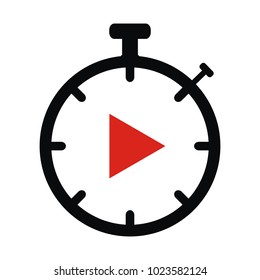 Playing clock logo design. Stopwacth icon design vector.