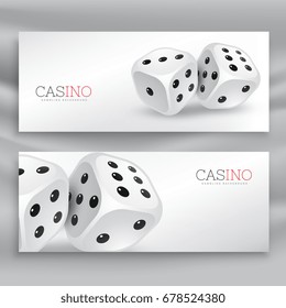 playing dice banners vector set