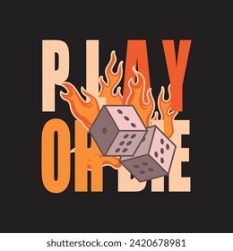 Playing Dice With Fire Concept Vector Graphic Illustrations Design