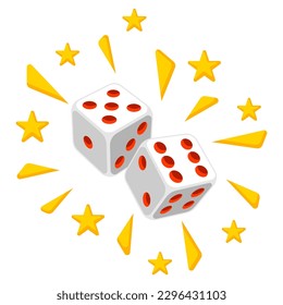 Ilustración de dados. El juego corta la imagen. Casino y fondo de apuestas.