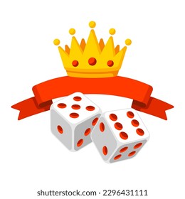 Playing dice illustration. Game craps image. Casino and betting background.