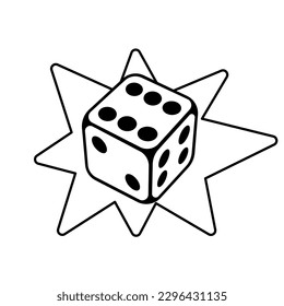 Playing dice illustration. Game craps image. Casino and betting background.