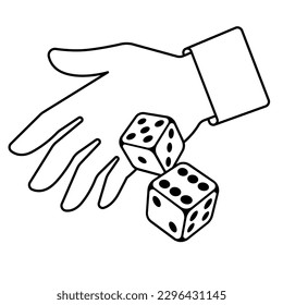 Playing dice illustration. Game craps image. Casino and betting background.