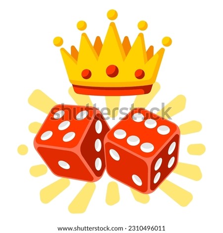 Playing dice illustration. Game craps image. Casino and betting background.