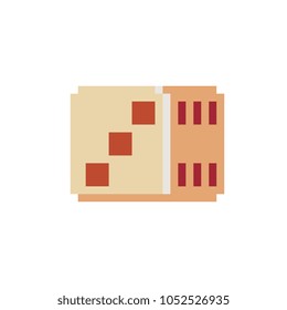 Playing dice pixel art style icon. Isolated vector illustration. Design for logo, sticker, app. Game assets 8-bit sprite.