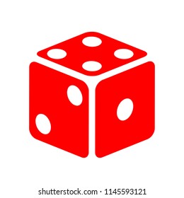 Playing dice vector icon illustration isolated on white background