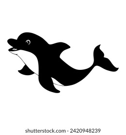 Playing Dolphin graphic design illustration drawing art work funny, mock up, logo etc editable file.