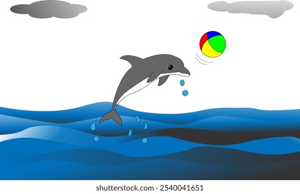 Playing Dolphin in water with Ball