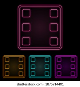 playing dons six color neon set. Simple thin line, outline vector of web icons for ui and ux, website or mobile application