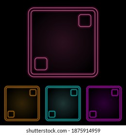 playing dons two color neon set. Simple thin line, outline vector of web icons for ui and ux, website or mobile application