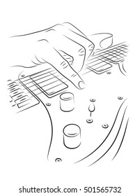 Playing electric guitar