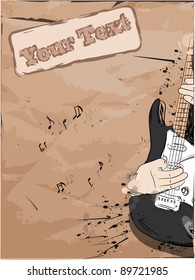 Playing electric guitar - vector abstract