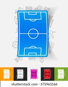 playing field paper sticker with hand drawn elements