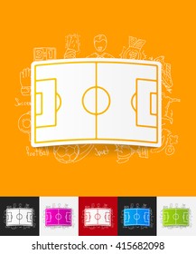 playing field paper sticker with hand drawn elements