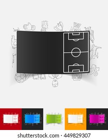playing field paper sticker with hand drawn elements