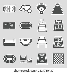 Playing Fields. Sticker Design. Vector Illustration.