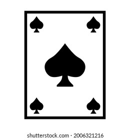 Playing five spades card icon black