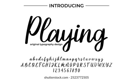 Playing Font Stylish brush painted an uppercase vector letters, alphabet, typeface
