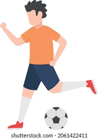 Playing Football Concept, Work Life Balance Vector Color Icon Design, Free time activities Symbol, Extracurricular activity Sign, hobbies interests Stock Illustration