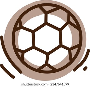 Playing football hobby, illustration, vector on a white background.