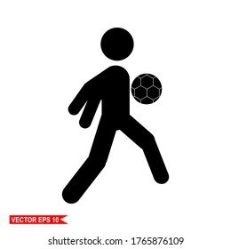 
Playing football. illustration of a person playing soccer.