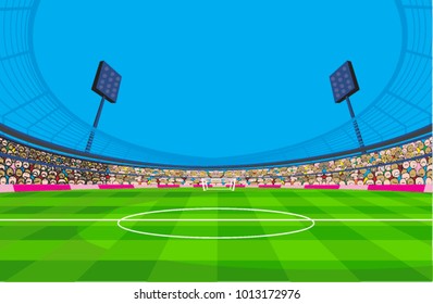 playing football in the stadium