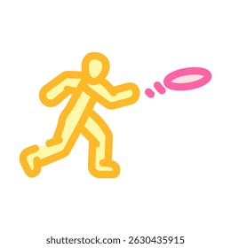 jogando frisbee verão gastar tempo ícone cor vetor. jogando frisbee verão gastar tempo sinal. ilustração símbolo isolado