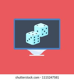 Playing game on computer icon