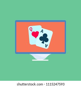 Playing game on computer icon